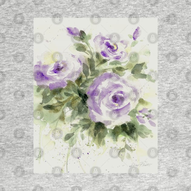 Washy Purple Roses A by Jean Plout Designs